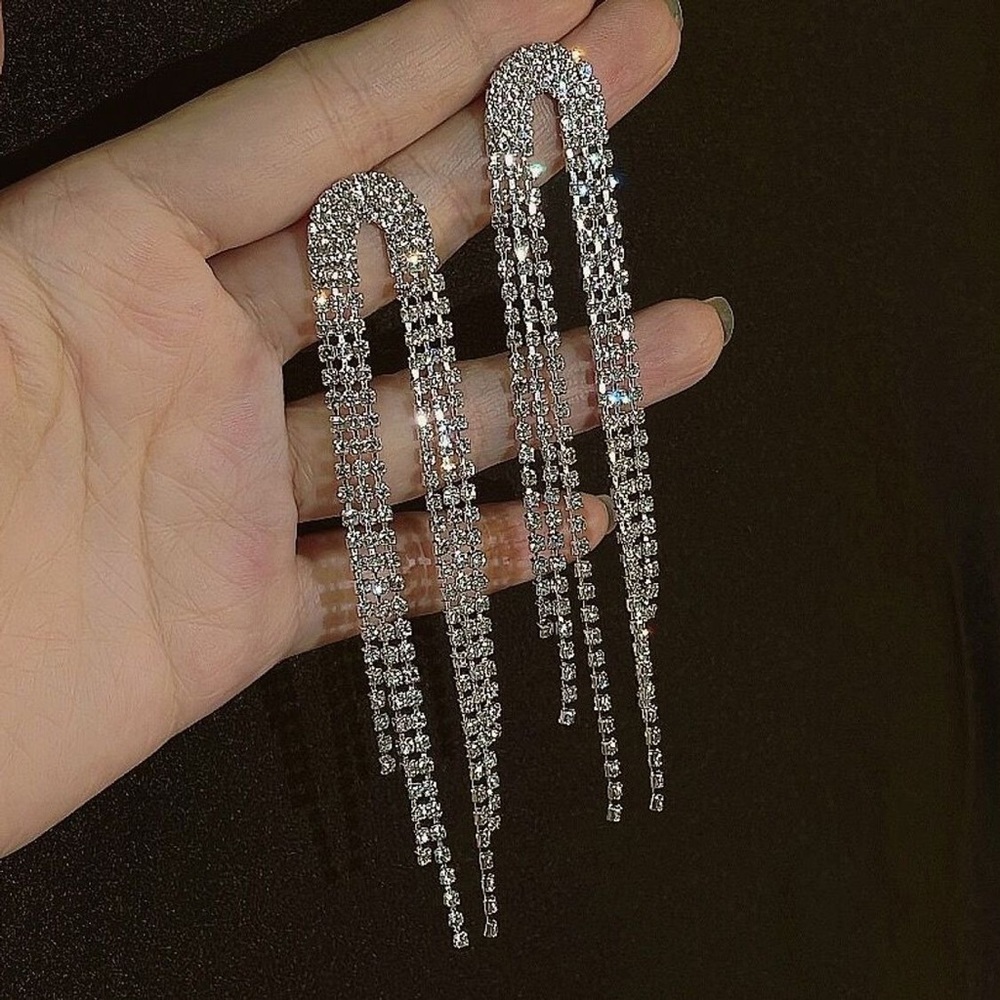 New! Drop rhinestone earrings
